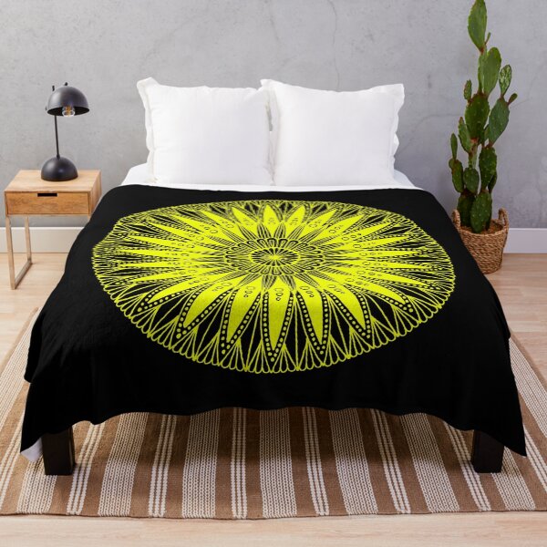 Item preview, Round mandala (yellow on black) designed and sold by Calen  Picard-Carroll.