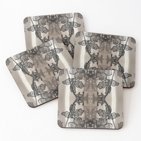 Item preview, Black and Nude Symmetric Floral Lace Pattern  designed and sold by LaceySkies.