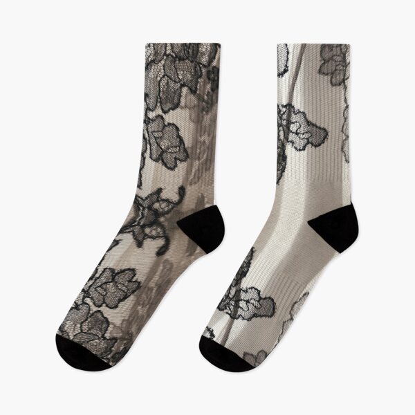 Item preview, Black and Nude Symmetric Floral Lace Pattern  designed and sold by LaceySkies.