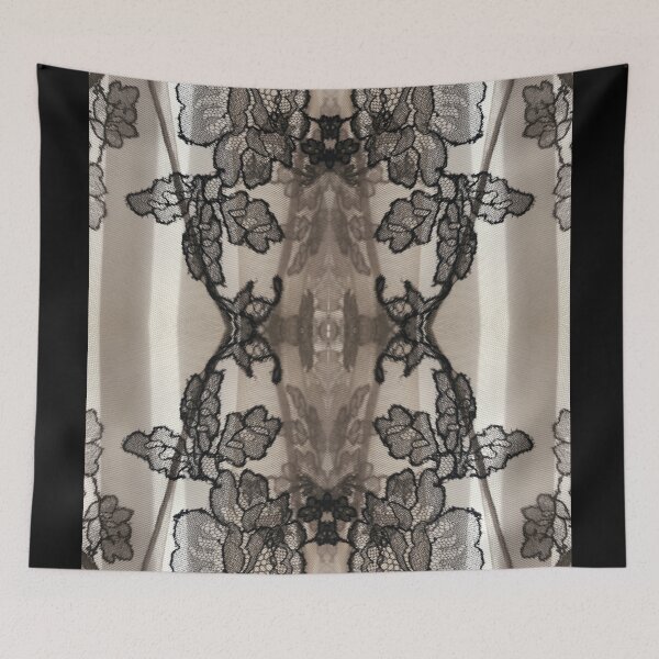 Item preview, Black and Nude Symmetric Floral Lace Pattern  designed and sold by LaceySkies.