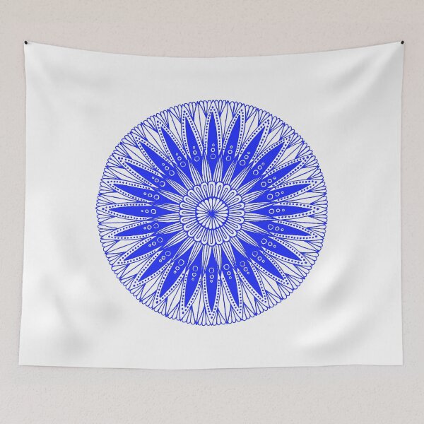 Item preview, Round mandala (blue on white) designed and sold by Calen  Picard-Carroll.