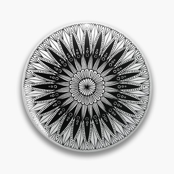 Item preview, Round mandala (black on white) designed and sold by Calen  Picard-Carroll.