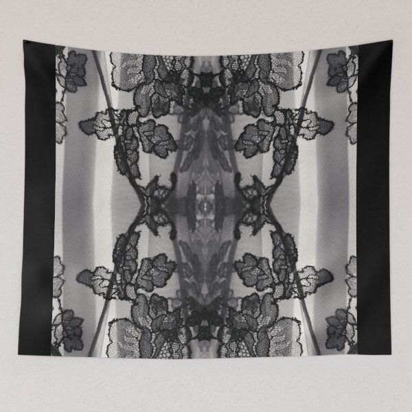 Item preview, Black and White Symmetric Floral Lace Pattern  designed and sold by LaceySkies.