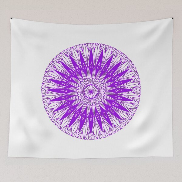 Item preview, Round mandala (purple on white) designed and sold by Calen  Picard-Carroll.