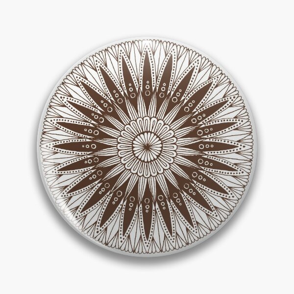 Item preview, Round mandala (brown on white) designed and sold by Calen  Picard-Carroll.