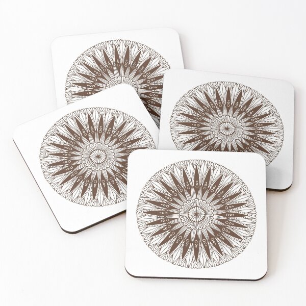 Item preview, Round mandala (brown on white) designed and sold by Calen  Picard-Carroll.