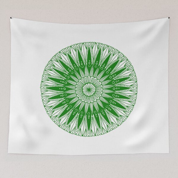 Item preview, Round mandala (green on white) designed and sold by Calen  Picard-Carroll.