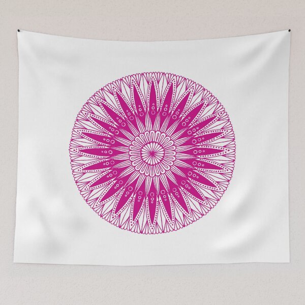 Item preview, Round mandala (magenta on white) designed and sold by Calen  Picard-Carroll.
