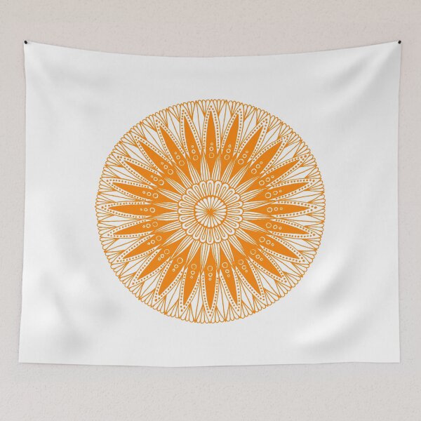 Item preview, Round mandala (orange on white) designed and sold by Calen  Picard-Carroll.