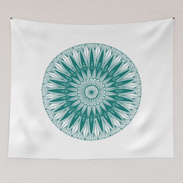 Item preview, Round mandala (teal on white) designed and sold by Calen  Picard-Carroll.