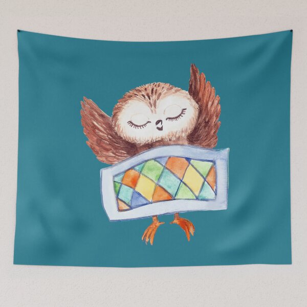Item preview, Cute Owl Sleeping. Watercolor Owl. Cool baby Owl. Owl for Kids. designed and sold by ZheltakovaIana.