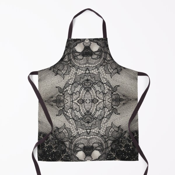 Item preview, Black and Gold Symmetric Floral Lace and Embroidery Pattern designed and sold by LaceySkies.