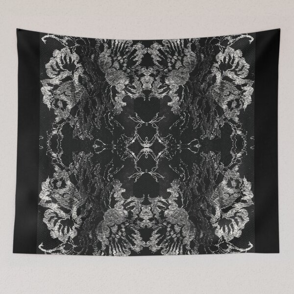 Item preview, Black and Silver Symmetric Floral Lace Pattern  designed and sold by LaceySkies.