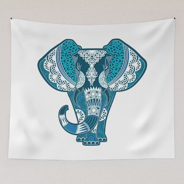 Item preview, Elephant Blue Mandala Paper Cutout designed and sold by KrisSidDesigns.