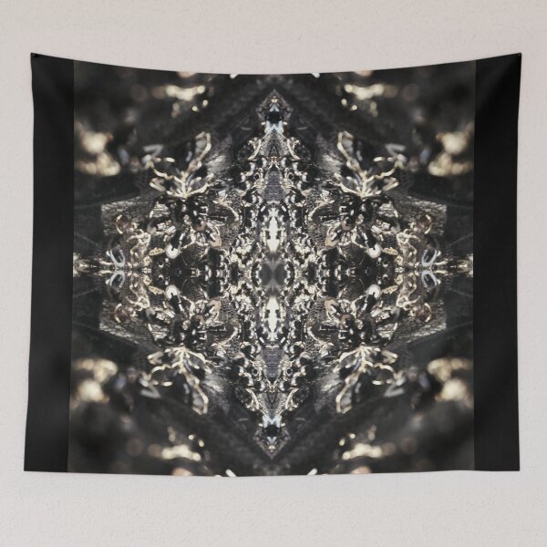 Item preview, Black and Gold Symmetric Floral Lace Embroidery Pattern  designed and sold by LaceySkies.