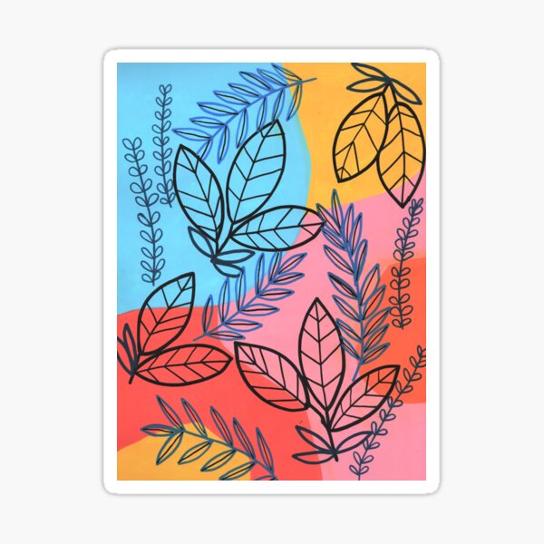 Colorful Leaves Sticker