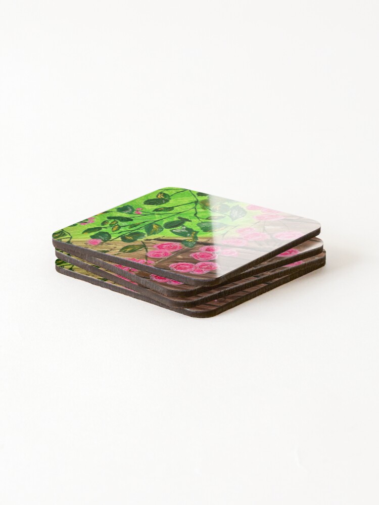 Thumbnail 4 of 5, Coasters (Set of 4), Roses cascade designed and sold by RuthBreen1.