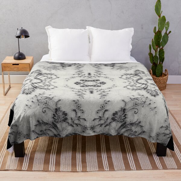 Item preview, Black and White Symmetric Floral Lace Pattern designed and sold by LaceySkies.