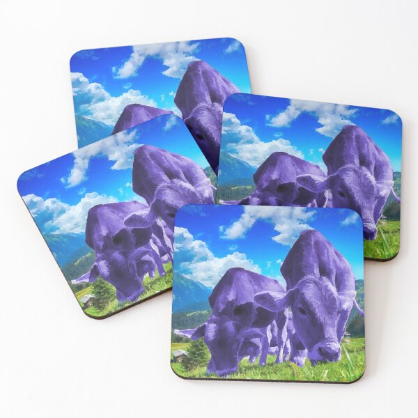 Item preview, Purple Cows Grazing designed and sold by IconicFinds.