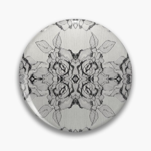 Item preview, Black and White Symmetric Floral Roses Lace Pattern  designed and sold by LaceySkies.