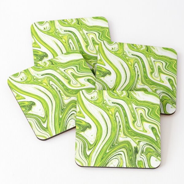 Item preview, Lime Green & white Abstract Fluid designed and sold by Flydea.
