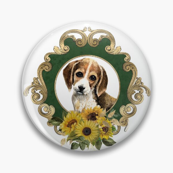 Item preview, Puppy In Floral Frame designed and sold by Tamer ⭐⭐⭐⭐⭐.
