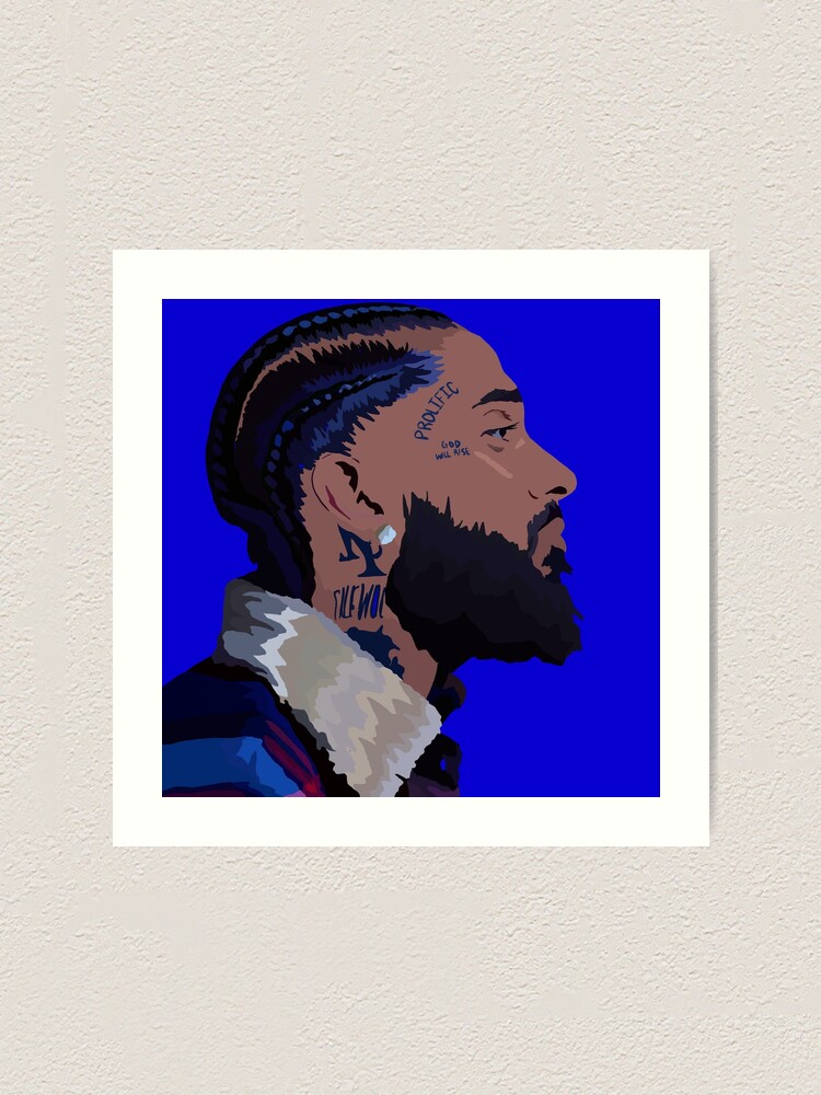 Nipsey Hussle Art Print -   Rapper art, Black art pictures