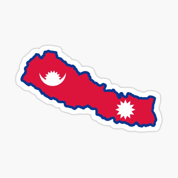 Nepal Map And Flag Nepal Map / Flag" Sticker By Yuta- | Redbubble