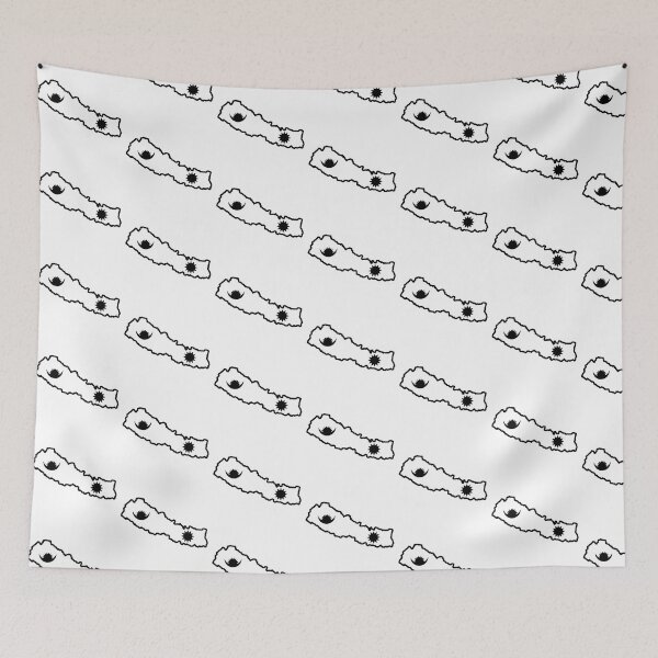 Item preview, Nepal Country / Flag White and Black designed and sold by Sanish Shrestha.