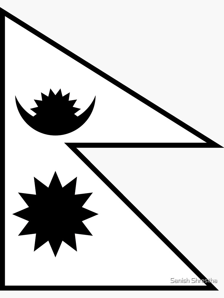 "Nepal Flag Black and White" Sticker for Sale by YUTA Redbubble