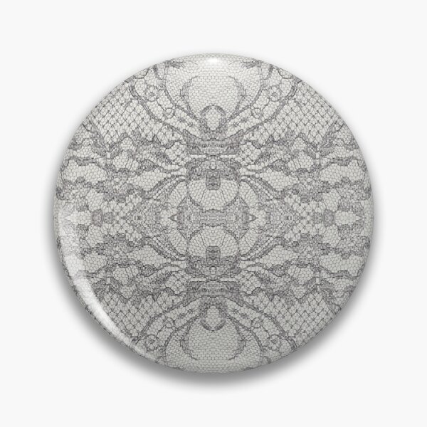 Item preview, White Grey Symmetric Floral Lace Pattern  designed and sold by LaceySkies.