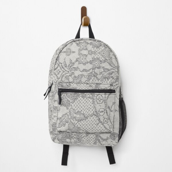 Item preview, White Grey Symmetric Floral Lace Pattern  designed and sold by LaceySkies.