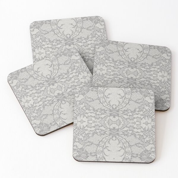 Item preview, White Grey Symmetric Floral Lace Pattern  designed and sold by LaceySkies.