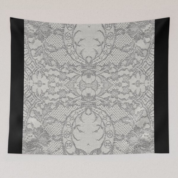 Item preview, White Grey Symmetric Floral Lace Pattern  designed and sold by LaceySkies.