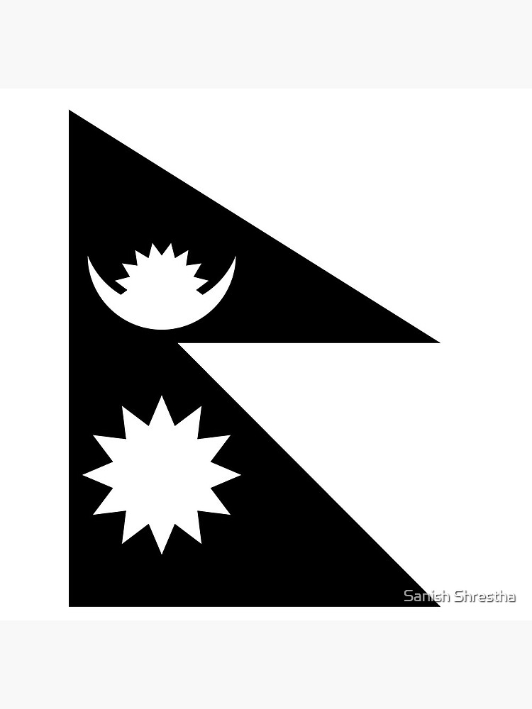 Nepal Flag White and Black