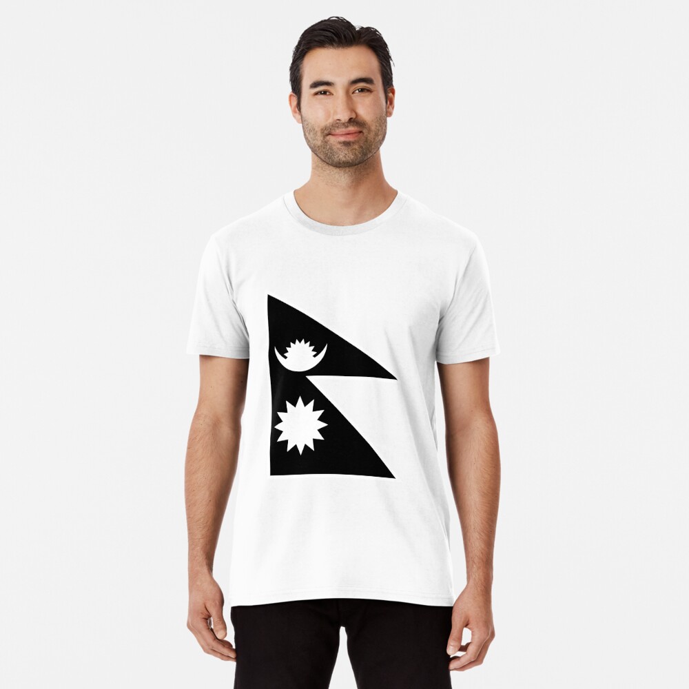 Nepal Flag White and Black