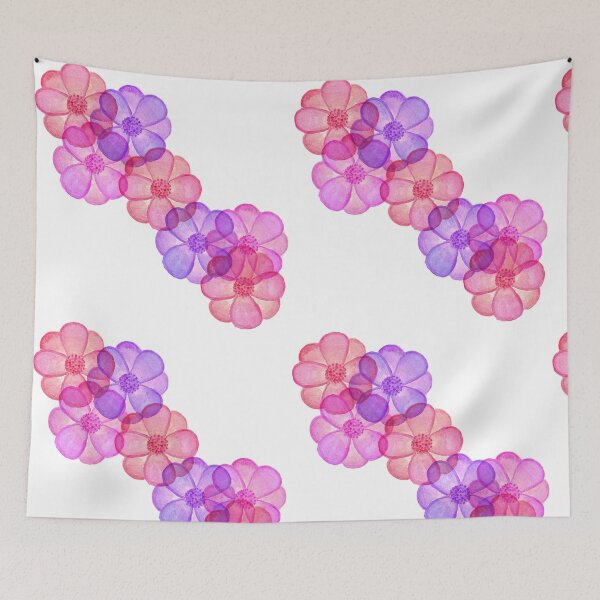 Item preview, Pink Purple Fuchsia Painted Watercolor Flowers designed and sold by Blkstrawberry.