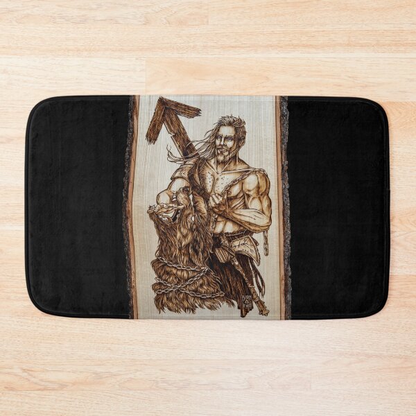 Item preview, Tyr - Nordic God Pyrography Print, Wood Texture designed and sold by BTW-byMargo.