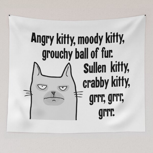 Item preview, Angry Kitty, Moody Kitty, Grouchy Ball of Fur. Sullen Kitty, Crabby Kitty, Grrr, Grrr, Grrr. designed and sold by Good-Looking Corpse.