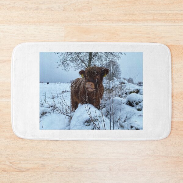 Item preview, Scottish Highland Cattle Calf in snow 2676 designed and sold by SaarelaHighland.
