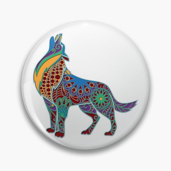 Item preview, Wolf Colorful Mandala Paper Cutout designed and sold by KrisSidDesigns.