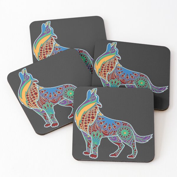 Item preview, Wolf Colorful Mandala Paper Cutout designed and sold by KrisSidDesigns.