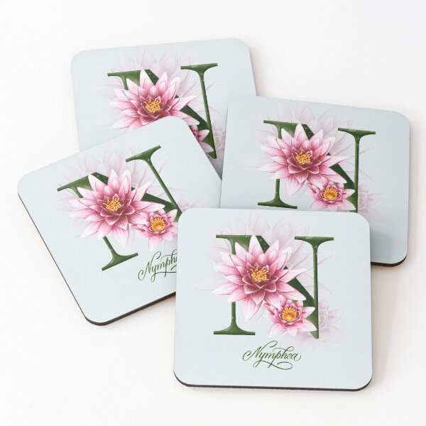 Item preview, The letter N. Nymphea. Flower alphabet. designed and sold by BananiLettering.