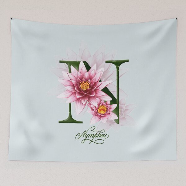 Item preview, The letter N. Nymphea. Flower alphabet. designed and sold by BananiLettering.
