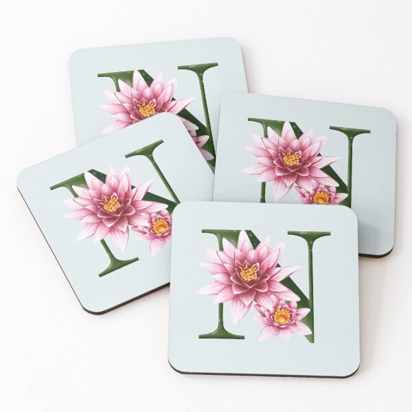 Item preview, The letter N. Nymphea. Flower alphabet. designed and sold by BananiLettering.