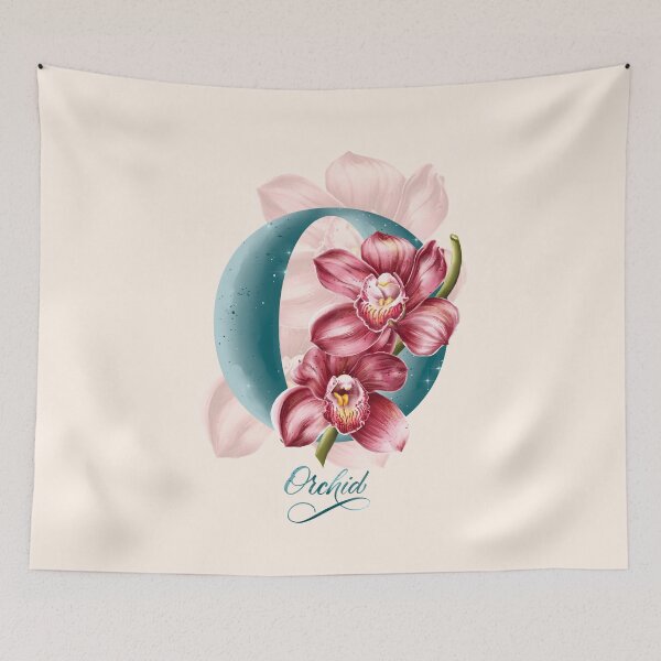 Item preview, The letter O. Orchid. Flower alphabet. designed and sold by BananiLettering.