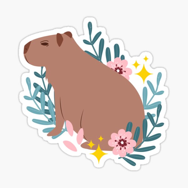 Cute funny capybara with a doughnut for capybara lovers Sticker for Sale  by Yarafantasyart in 2023