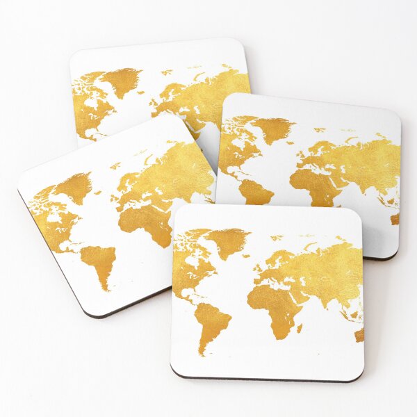 Item preview, Gold world map designed and sold by traveltheory.