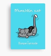 Munchkin cat - Bumper cat mode - white font Canvas Print