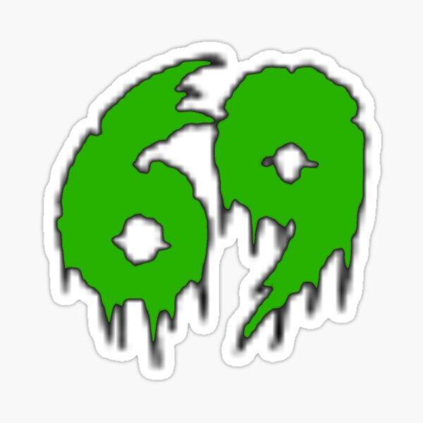 69 green Sticker for Sale by Drowningwoodfae